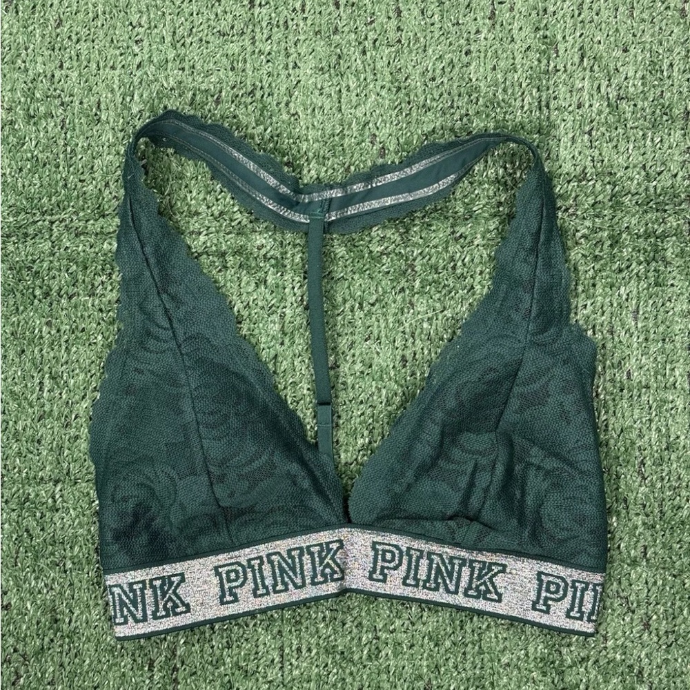PINK Victoria's Secret Green Lace Bralette